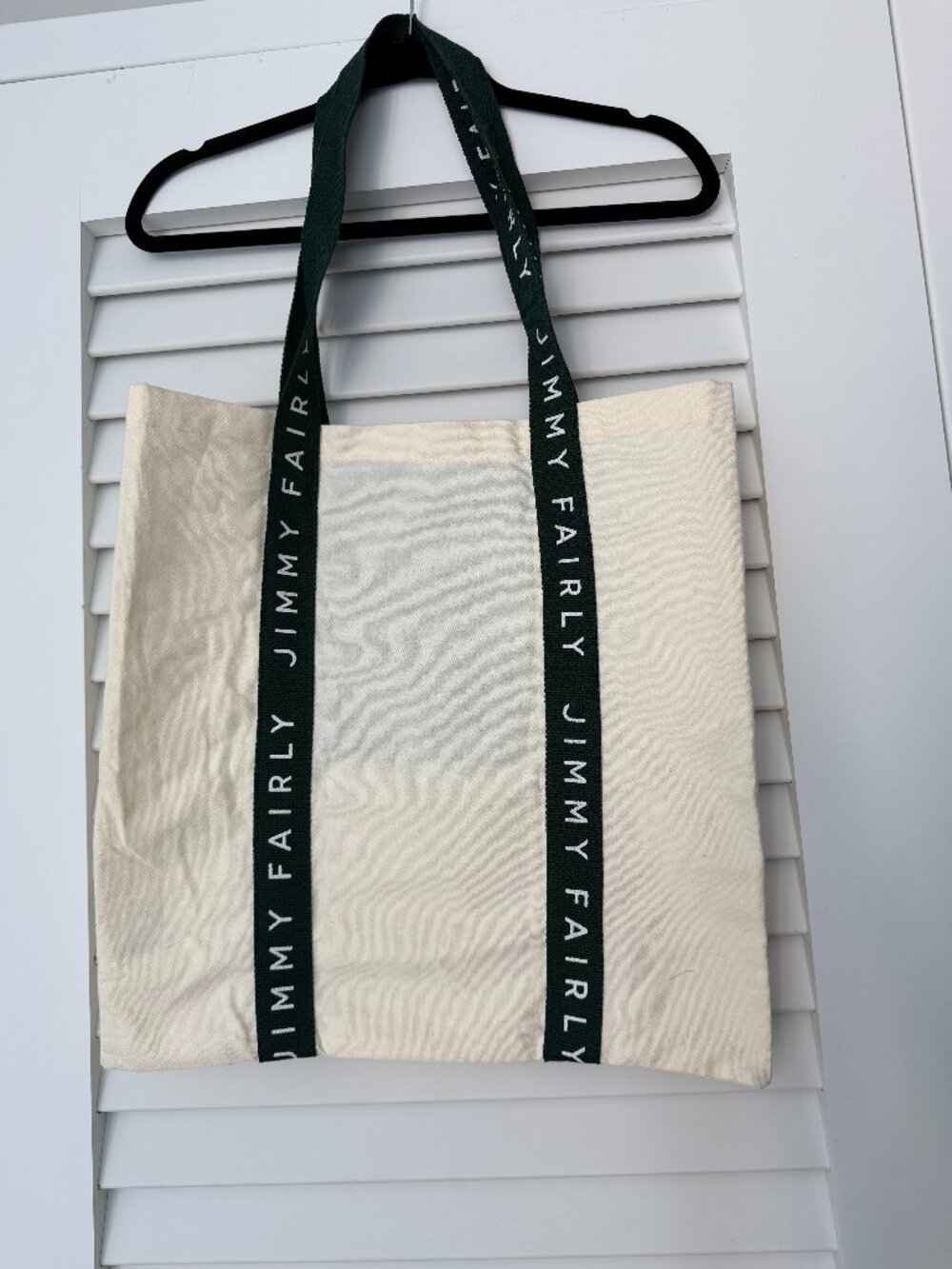 Jimmy Fairly Cream & Green Canvas Tote Bag